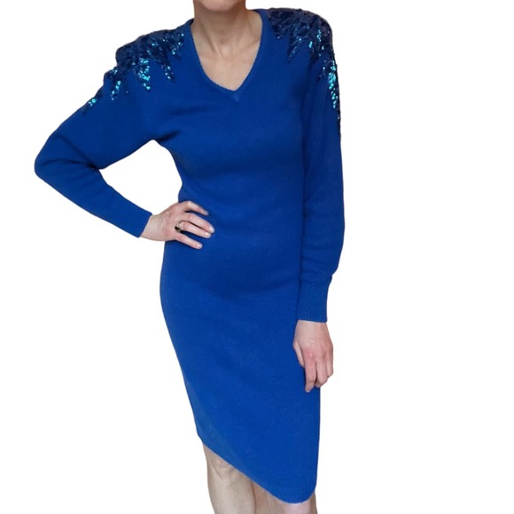 Vintage Sequin Sweater Dress - Picture 4 of 5